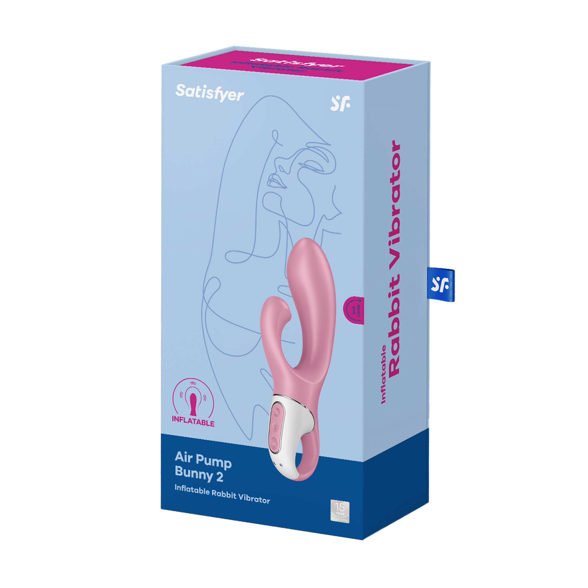 Вібратор-кролик Satisfyer Air Pump Bunny 2 Inflatable Rabbit Vibrator рожевий, 1 шт